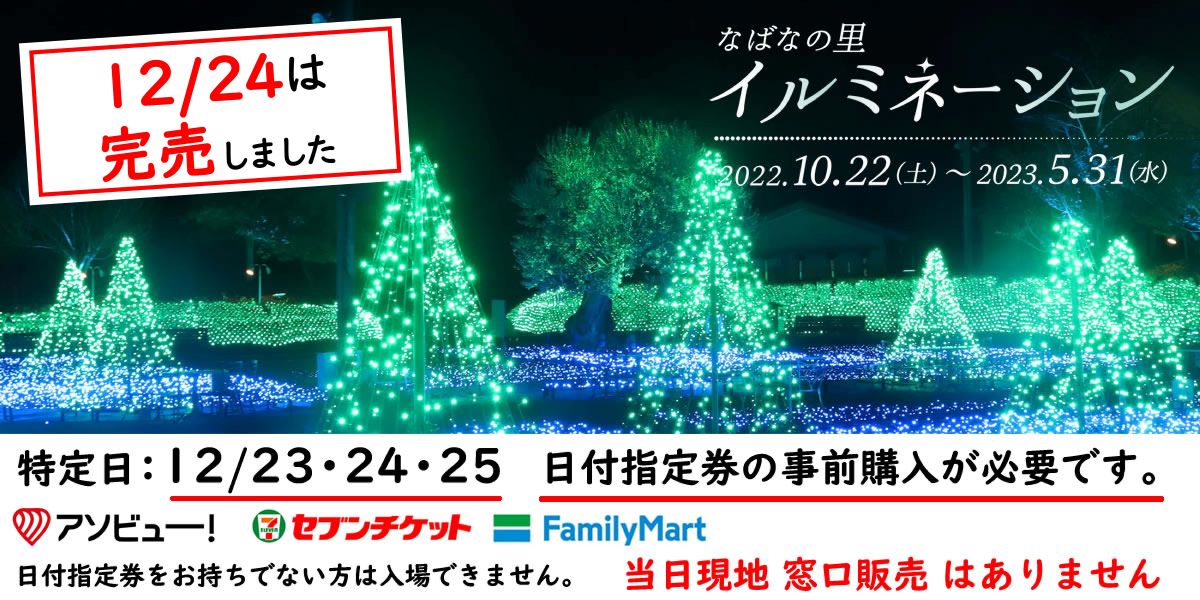 遊園地/テーマパーク なばなの里 12/24 クリスマスチケット